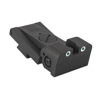 Bomar Tritium Adjustable Sight, w/White Outlines, Serrated, Rounded Blade-img-0