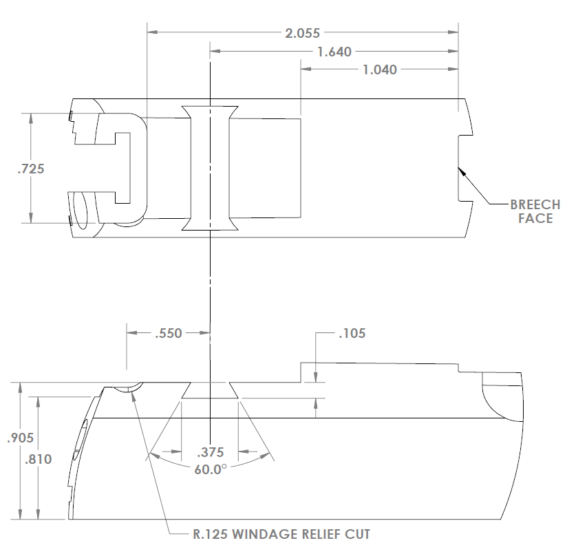 This drawing includes the dimensions for the LPA TRT slide dovetail.