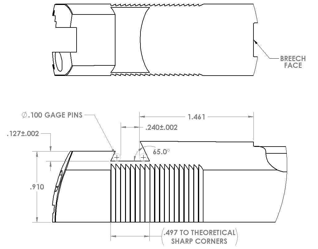 This image includes the dimensions for the Novak LoMount slide dovetail.